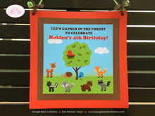 Load image into Gallery viewer, Woodland Animals Birthday Party Door Banner Deer Bird Green Tree Wild Boy Girl Outdoor Garden Park Kids Boogie Bear Invitations Holden Theme