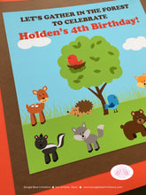 Load image into Gallery viewer, Woodland Animals Birthday Party Door Banner Deer Bird Green Tree Wild Boy Girl Outdoor Garden Park Kids Boogie Bear Invitations Holden Theme