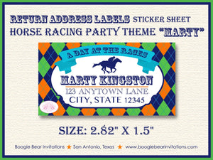 Horse Racing Birthday Party Invitation Jockey Kentucky Derby Orange Green Boogie Bear Invitations Marty Theme Paperless Printable Printed