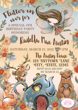 Load image into Gallery viewer, Fall Fairy Pumpkin Birthday Party Invitation Woodland Magic Tea Woodland Animals Forest Flower Boogie Bear Invitations Printed Radella Theme