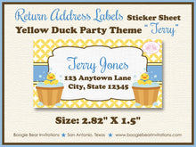 Load image into Gallery viewer, Yellow Rubber Duck Baby Shower Invitation Little Duckie Ducky Boy Blue 1st Boogie Bear Invitations Terry Theme Paperless Printable Printed