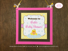 Load image into Gallery viewer, Yellow Rubber Duck Baby Shower Door Banner Party Bath Tub Pink Bubbles Pool Little Duckie Swim Ducky Girl Boogie Bear Invitations Beth Theme