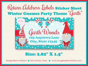 Winter Gnomes Birthday Party Invitation Christmas Girl Boy Snowflake Snow Boogie Bear Invitations Garth Theme Paperless Printable Printed