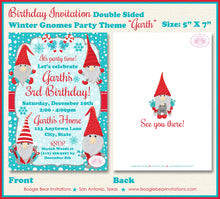 Load image into Gallery viewer, Winter Gnomes Birthday Party Invitation Christmas Girl Boy Snowflake Snow Boogie Bear Invitations Garth Theme Paperless Printable Printed