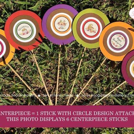 Thanksgiving Party Centerpiece Set Cornucopia Bounty Horn of plenty Formal Floral Fall Autumn Turkey 1st Boogie Bear Invitations Cooke Theme