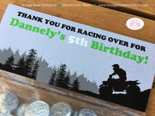 Load image into Gallery viewer, ATV Birthday Party Treat Bag Toppers Folded Favor Boy Girl Green All Terrain Vehicles Quad 4 Wheeler Boogie Bear Invitations Dannely Theme
