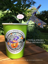 Load image into Gallery viewer, Halloween Party Beverage Cups Paper Drink Birthday Witch Hat Pumpkin Orange Black Purple Green Cauldron Boogie Bear Invitations Craven Theme