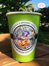 Load image into Gallery viewer, Halloween Party Beverage Cups Paper Drink Birthday Witch Hat Pumpkin Orange Black Purple Green Cauldron Boogie Bear Invitations Craven Theme