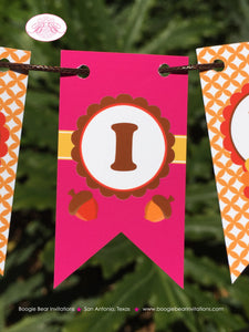 Pink Turkey Party Pennant Cake Banner Topper Birthday Fall Thanksgiving Girl Autumn Country Farm Pumpkin Boogie Bear Invitations Riley Theme