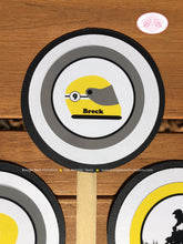 Load image into Gallery viewer, ATV Birthday Party Cupcake Toppers Yellow Black Boy Girl All Terrain Vehicle Quad 4 Wheeler Off Road Kid Boogie Bear Invitations Breck Theme