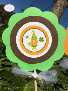 St. Patricks Day Gnomes Centerpiece Set Birthday Party Boy Girl Lucky Green Orange Dryad Magic Garden Boogie Bear Invitations Tristan Theme