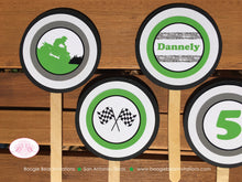 Load image into Gallery viewer, ATV Birthday Party Cupcake Toppers Quad Boy Girl Green Black 4 Wheeler Off Road All Terrain Vehicle Boogie Bear Invitations Dannely Theme