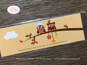 Thanksgiving Owls Party Bookmarks Birthday Favor Boy Girl Turkey Pumpkin Autumn Farm Gobble Bird Country Boogie Bear Invitations Rylan Theme