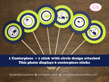 Load image into Gallery viewer, Blue Elephant Baby Shower Centerpiece Sticks Party Boy Navy Lime Green Chevron Wild Zoo Animals Love Boogie Bear Invitations Sloane Theme