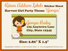 Load image into Gallery viewer, Autumn Harvest Girl Birthday Party Invitation Fall Country Pumpkin Farm Boogie Bear Invitations Georgia Theme Paperless Printable Printed