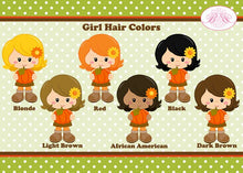 Load image into Gallery viewer, Autumn Harvest Girl Party Circle Stickers Birthday Sheet Round Fall Pumpkin Country Forest Woodland Boogie Bear Invitations Georgia Theme