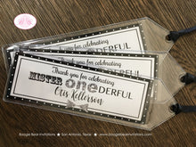 Load image into Gallery viewer, Mr Wonderful Birthday Party Bookmarks Favor Gift Boy Polka Dot Mister Onederful Black Silver Grey 1st ONE Boogie Bear Invitations Otis Theme