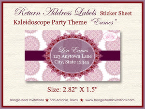 Radial Pattern Valentine's Party Invitation Love Kaleidoscope Purple Red Day Boogie Bear Invitations Eames Theme Paperless Printable Printed