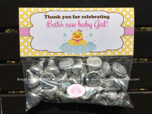 Yellow Rubber Duck Baby Shower Folded Treat Bag Toppers Label Girl Pink Little Duckie Party Sailor Chick Boogie Bear Invitations Beth Theme