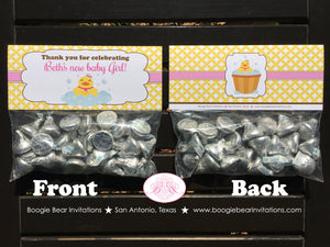 Yellow Rubber Duck Baby Shower Folded Treat Bag Toppers Label Girl Pink Little Duckie Party Sailor Chick Boogie Bear Invitations Beth Theme