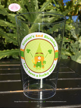 Load image into Gallery viewer, St. Patrick&#39;s Day Gnomes Party Beverage Cups Plastic Drink Birthday Girl Boy Dryad Dwarf 4 Leaf Clover Boogie Bear Invitations Tristan Theme