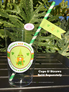 St. Patrick's Day Gnomes Party Beverage Cups Plastic Drink Birthday Girl Boy Dryad Dwarf 4 Leaf Clover Boogie Bear Invitations Tristan Theme