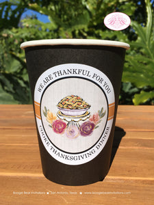 Thanksgiving Party Beverage Cups Paper Drink Birthday Cornucopia Bounty Formal Floral Fall Autumn Rustic Boogie Bear Invitations Cooke Theme