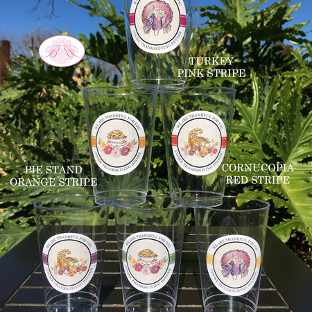 Thanksgiving Birthday Party Beverage Cups Plastic Drink Birthday Cornucopia Formal Floral Fall Autumn Boogie Bear Invitations Cooke Theme