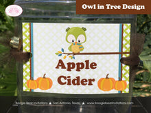 Load image into Gallery viewer, Woodland Animals Party Beverage Card Wrap Drink Label Birthday Fall Forest Fox Bird Owl Autumn Harvest Boogie Bear Invitations Asher Theme