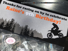 Load image into Gallery viewer, Orange Dirt Bike Party Treat Bag Toppers Birthday Folded Favor Boy Enduro Motocross Motorcycle Racing Boogie Bear Invitations Raine Theme