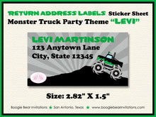 Load image into Gallery viewer, Monster Truck Birthday Party Invitation Green Boy Girl Event Show Arena Rally Boogie Bear Invitations Levi Theme Paperless Printable Printed