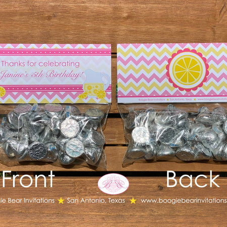 Pink Lemonade Party Treat Bag Toppers Favor Tent Birthday Girl Yellow Summer Lemon Sweet Stand Picnic Boogie Bear Invitations Janine Theme