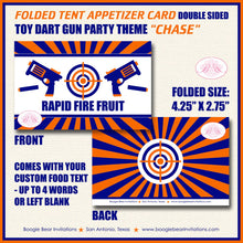 Load image into Gallery viewer, Toy Dart Gun Birthday Favor Party Card Tent Place Food Appetizer Tag Foam Fight Boy Girl Activity Sports Boogie Bear Invitations Chase Theme