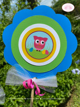Load image into Gallery viewer, Easter Owls Birthday Party Centerpiece Set Circle Girl Boy Egg Woodland Animals Forest Spring Garden Boogie Bear Invitations Lottie Theme