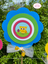 Load image into Gallery viewer, Easter Owls Birthday Party Centerpiece Set Circle Girl Boy Egg Woodland Animals Forest Spring Garden Boogie Bear Invitations Lottie Theme