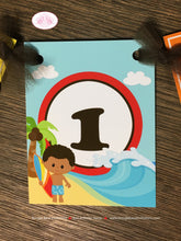 Load image into Gallery viewer, Surfer Boy Highchair I am 1 Banner Birthday Party Beach Pool Surf Hang Ten Island 1st 2nd 3rd 4th 5th Boogie Bear Invitations Kimoni Theme