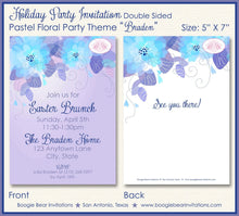Load image into Gallery viewer, Easter Brunch Dinner Party Invitation Purple Blue Flower Ladies 1st Boogie Bear Invitations Braden Theme Paperless Printable Printed