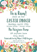 Load image into Gallery viewer, Spring Flowers Easter Party Invitation Holiday Dinner Picnic Garden Bloom Boogie Bear Invitations Hargrove Theme Paperless Printable Printed