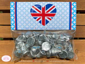London England Birthday Party Treat Bag Toppers Folded Favor Boy United Kingdom UK Great Britain Flag Boogie Bear Invitations Nigel Theme
