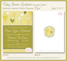 Load image into Gallery viewer, Balloon Hearts Baby Shower Invitation Party Valentine&#39;s Day Love Boy Girl Boogie Bear Invitations Piper Theme Paperless Printable Printed