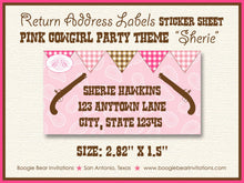 Load image into Gallery viewer, Pink Cowgirl Baby Shower Invitation Gun Lone Star Pistol Paisley Gingham Boogie Bear Invitations Sherie Theme Paperless Printable Printed