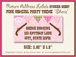 Pink Cowgirl Baby Shower Invitation Gun Lone Star Pistol Paisley Gingham Boogie Bear Invitations Sherie Theme Paperless Printable Printed