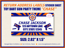 Load image into Gallery viewer, Toy Dart Gun Photo Birthday Party Invitation Target Practice Orange Blue Boy Boogie Bear Invitations Chase Theme Paperless Printable Printed