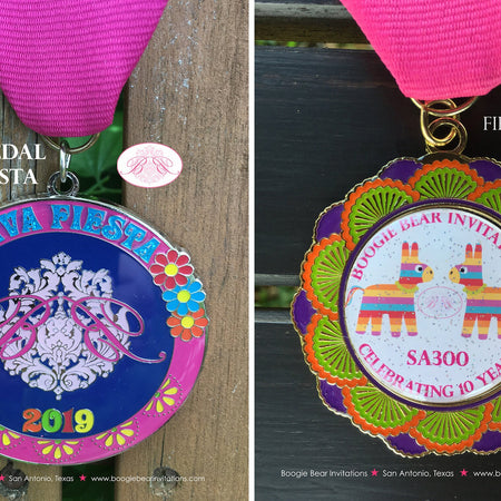 2018 2019 Fiesta Medal Boogie Bear Invitations #Viva Fiesta #SA300 Celebrating 10 Years In Business San Antonio Cinco de Mayo Glitter Pin