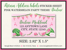 Load image into Gallery viewer, Pink Watermelon Birthday Party Invitation One Melon Fruit Sweet Melon Girl Boogie Bear Invitations Darlene Theme Paperless Printable Printed