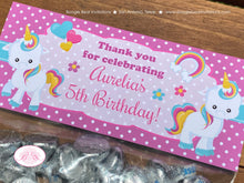 Load image into Gallery viewer, Rainbow Unicorn Birthday Party Treat Bag Toppers Folded Favor Girl Pink Purple Mythical Magical Horse Boogie Bear Invitations Aurelia Theme