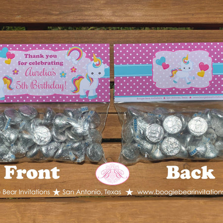 Rainbow Unicorn Birthday Party Treat Bag Toppers Folded Favor Girl Pink Purple Mythical Magical Horse Boogie Bear Invitations Aurelia Theme