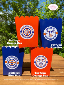 Toy Dart Gun Party Popcorn Boxes Mini Favor Buffet Food Birthday Foam Fight Shoot Bullseye Win Boy Girl Boogie Bear Invitations Chase Theme
