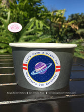 Load image into Gallery viewer, Outer Space Party Treat Cups Food Buffet Paper Birthday Planets Solar System Galaxy Stars Boy Girl Kid Boogie Bear Invitations Galileo Theme
