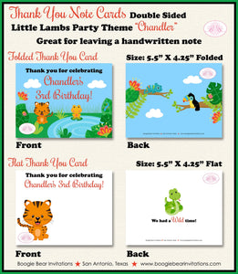 Rain Forest Jungle Party Thank You Card Birthday Wild Animals Rainforest  Zoo Amazon Forest Boogie Bear Invitations Chandler Theme Printed